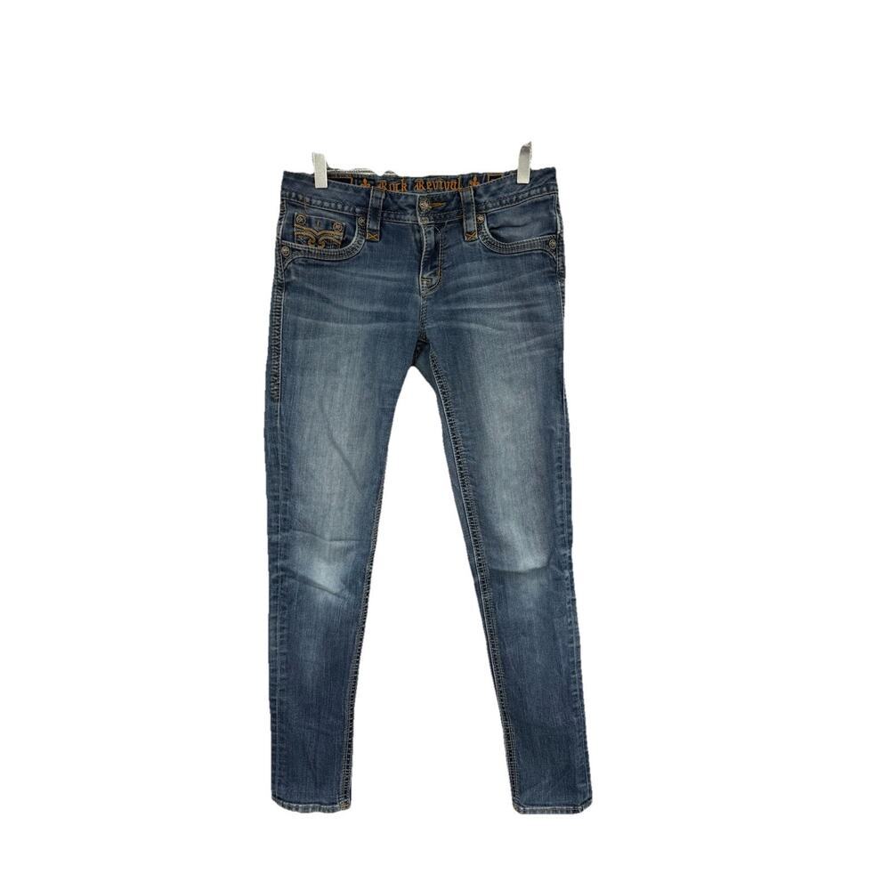 Rock Revival Calli Thick Stitch Skinny Stretch Jeans Womens Size 28 READ - Picture 2 of 11